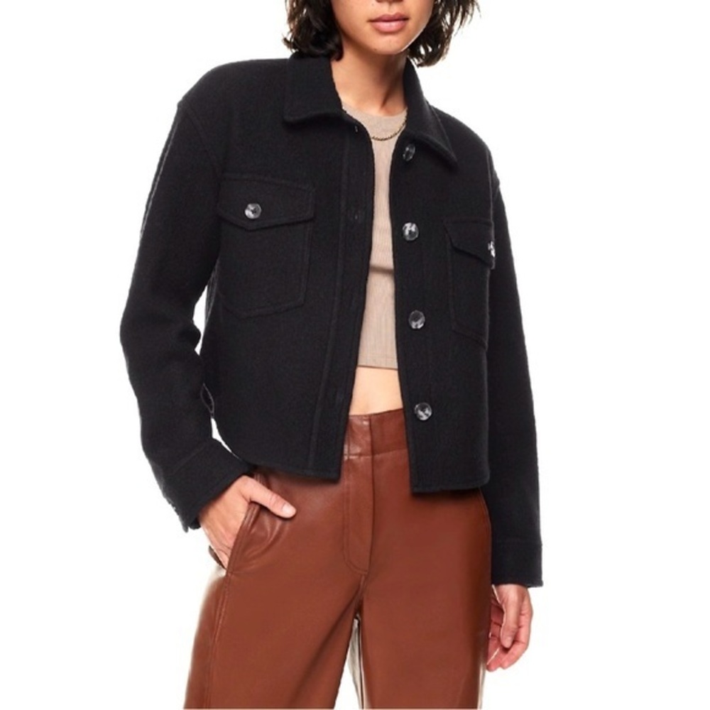 Aritzia Wilfred free the GANNA wool blend cozycore  Utility dark navy Jacket